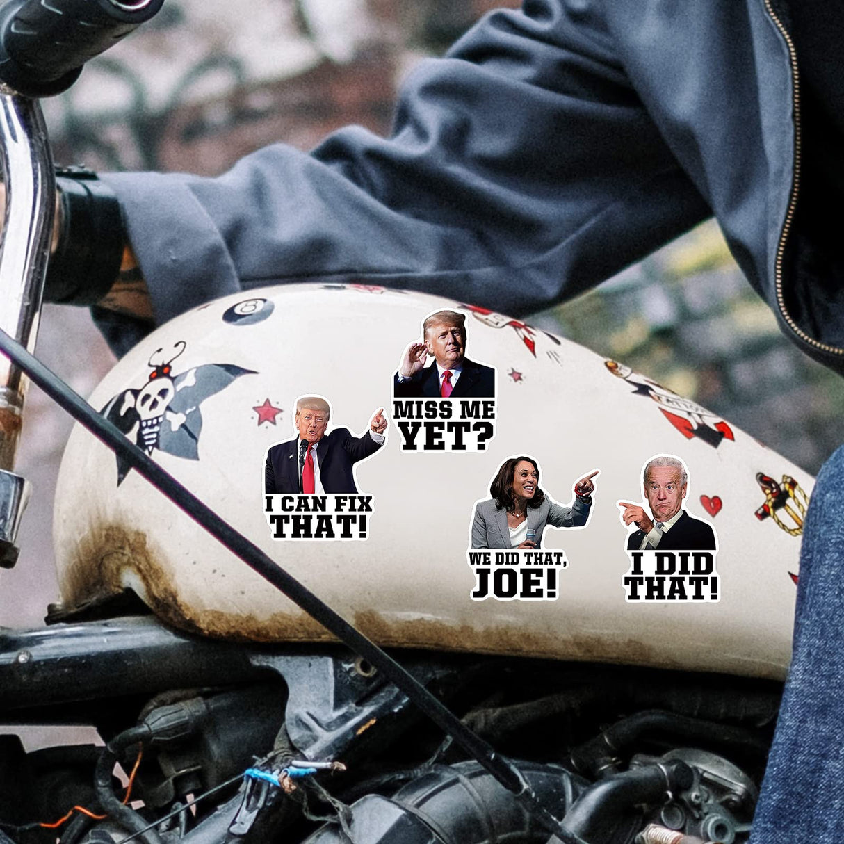 YINENA 100Pcs I Did That Biden Stickers I Can Fix That Trump Stickers Funny Sticker of Joe Biden and Donald Trump Sticker Campaign Logo Parody Sticker for Car Motorcycles Helmets Laptop Decor 2x3 in
