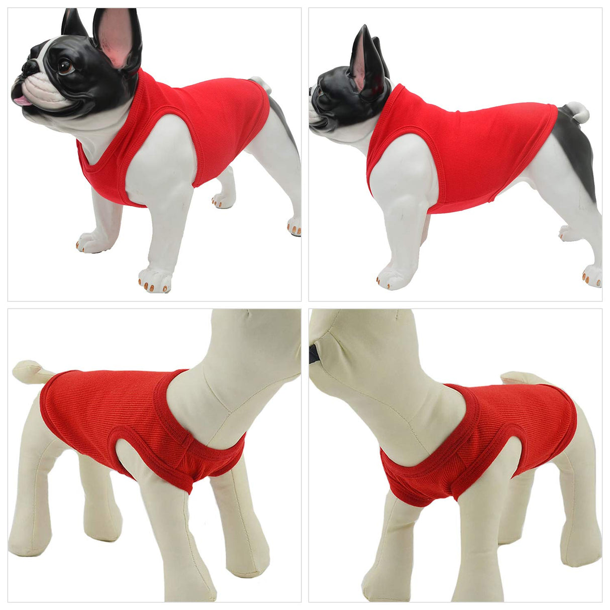 Lovelonglong 2019 Summer Pet Clothing, Dog Clothes Blank T-Shirts Ribbed Tanks Top Thread Vests for Large Medium Small Dogs 100% Cotton Red L-XL