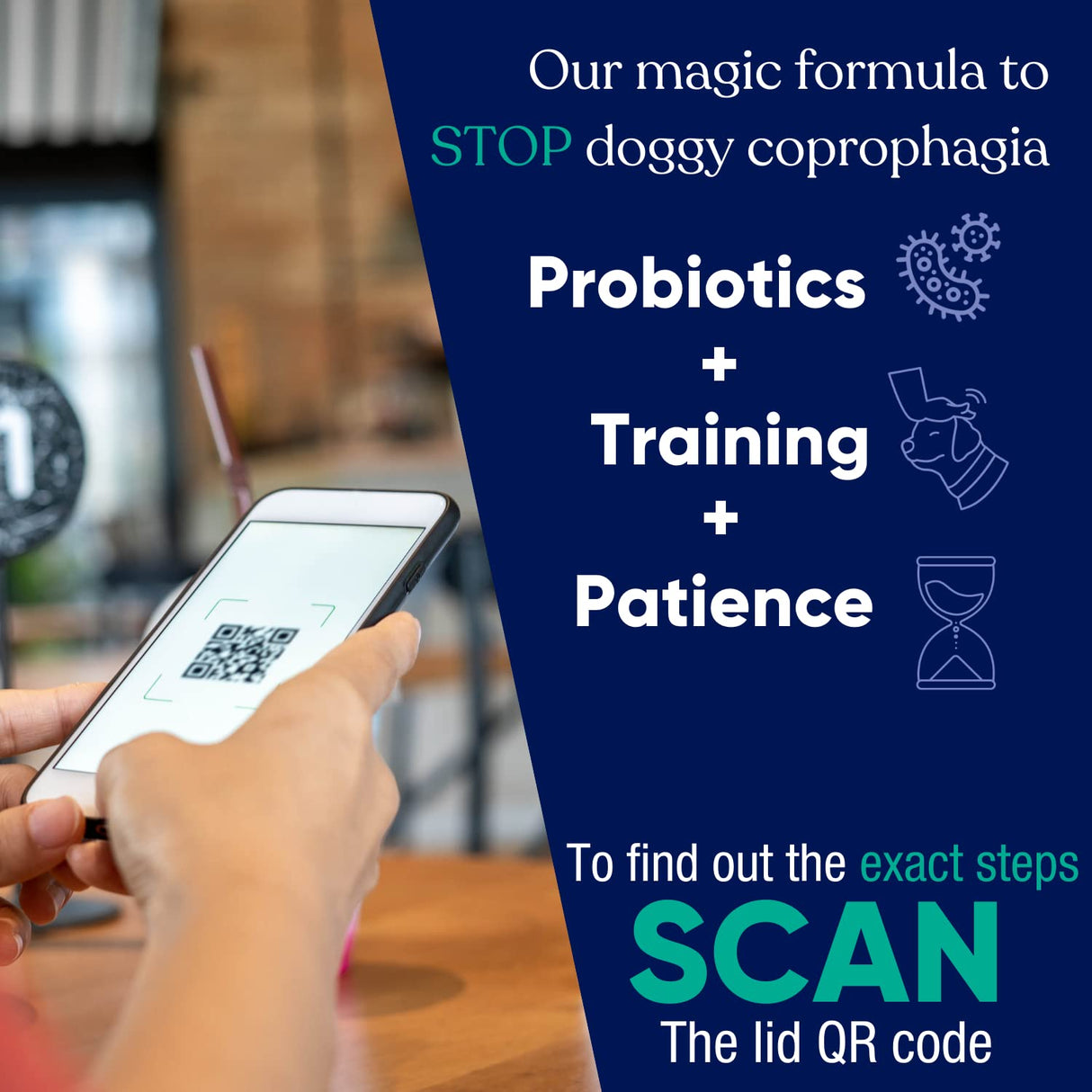 Vetrinex Labs Probiotic - Coprophagia Treatment for Dogs - Stop and Prevent Dog from Eating Poop - No Stool Eating, Deterrent and Prevention - Probiotics Powder for Cats, Dogs & Puppies