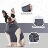 ROZKITCH Dog Sweaters Soft Fleece Pullover Sweatshirt Pajamas, Turtleneck Warm Pet Cold Weather Jacket Stretchy Vest Jumpsuit Apparel Outfit Clothes for Small Medium Large Dogs Walking Sleep Grey 3XL