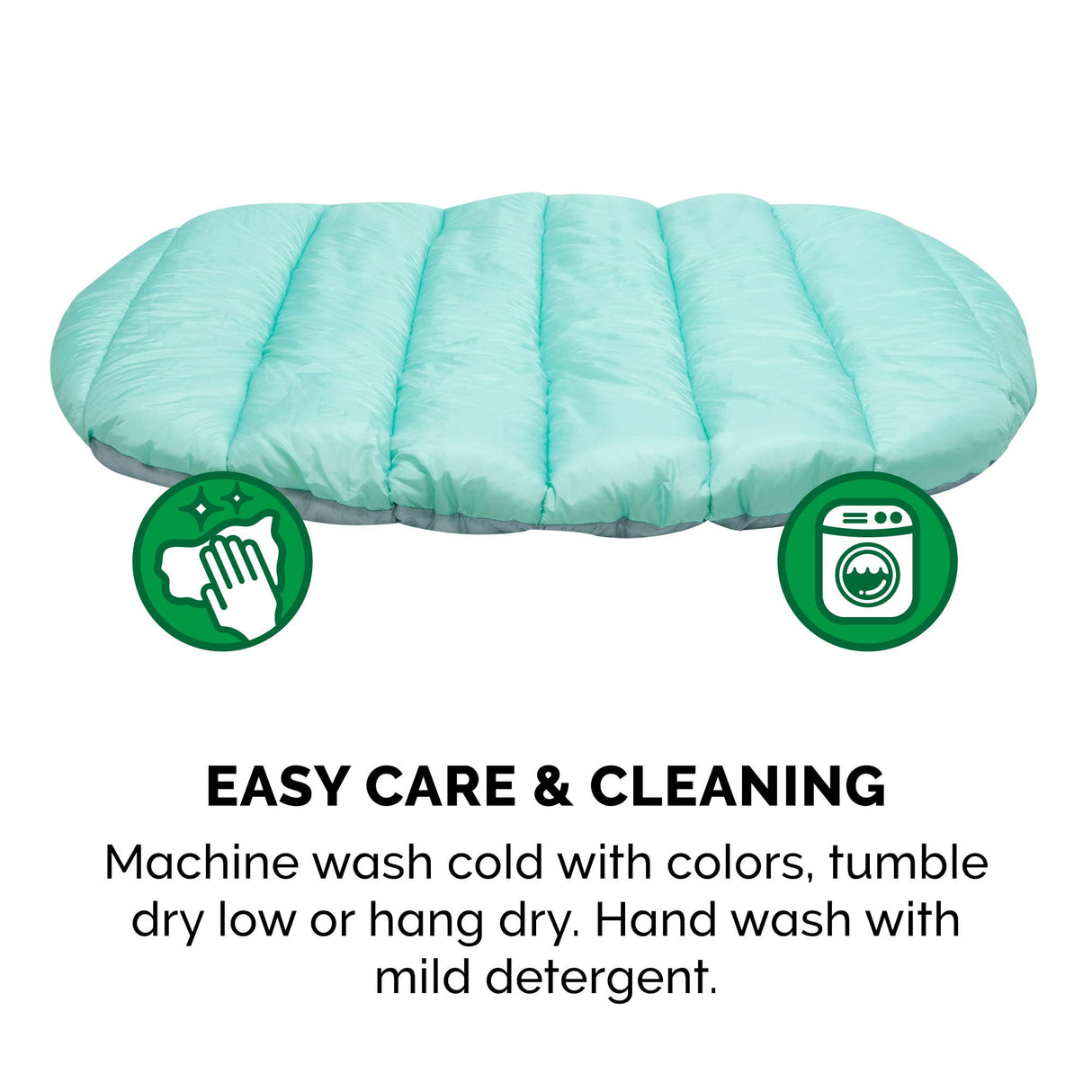Furhaven Outdoor Travel Dog Bed for Small Dogs w/ Carry Bag, Washable & Foldable, Great for Crates & Kennels - Trail Pup Travel Pillow Mat w/ Stuff Sack Bag - Aqua/Granite Gray, Small
