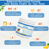 Chicken Vitamin, Electrolyte & Probiotic Supplement - Support Hydration Digestion Immunity Egg Production – Poultry Supplement for Chickens, Ducks, and All Ages of Birds – All-Season Use,10oz Powder
