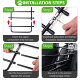 Metal Dog Barrier for Cars, SUVs, Trucks, Adjustable Universal Pet Gate Vehicle Divider for Back Front Seat, Heavy Duty Dog Separator for Car, Easy Install, 34"-58" Width, with Elastic 6 Ropes