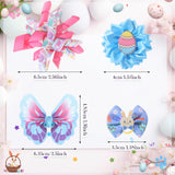 Wavwavw 52 Pieces Bulk Easter Dog Hair Bows with Rubber Bands Easter Dog Grooming Pastel Bows Egg Bunny Chicken Design Pet Accessories for Holiday Party Cute Pet Puppy Cat Hair Accessories