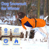 MIGOHI Warm Dog Jacket - Waterproof Small Dog Coat with Furry Collar, Windproof Dogs Fleece Vest, Reflective Cold Weather Coats for Small Dogs, Adjustable Buckle, Poodle,S,Orange