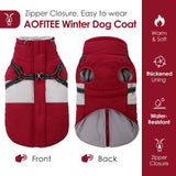 AOFITEE Dog Coats for Small Dogs, Dog Christmas Sweater, Dog Winter Coat with Harness Built in, Warm Dogs Jacket with Zipper, Waterproof Pet Jacket Snowsuit for Schnauzer, Chihuahua Yorkshire, S