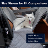 Dekeyoo Front Seat Dog Car Seat for Small/Medium Dogs with Door Protection – Full Coverage Pet Booster Seat with Mesh Window, Zippered Side Flaps, Safety Buckle, Grey Linen Fabric
