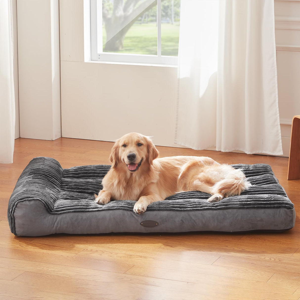 DEBANG HOME Dog Beds for Medium,Large Dogs Breeds,Sofa Dog Bed with Pillow for Crate Kennel, Super Soft Pet Bed for Support Bolster, Comfortable Pet Couch Bed & Non-Slip Bottom