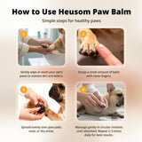 Heusom Silent Groom Pro Organic Pet Paw & Nose Balm | Natural Moisturizer for Dogs & Cats - Paws, Pads, Nose & Elbow | Lick Safe Cream with Coconut Oil & Beeswax | Anti-Dry Skin Relief & Protector