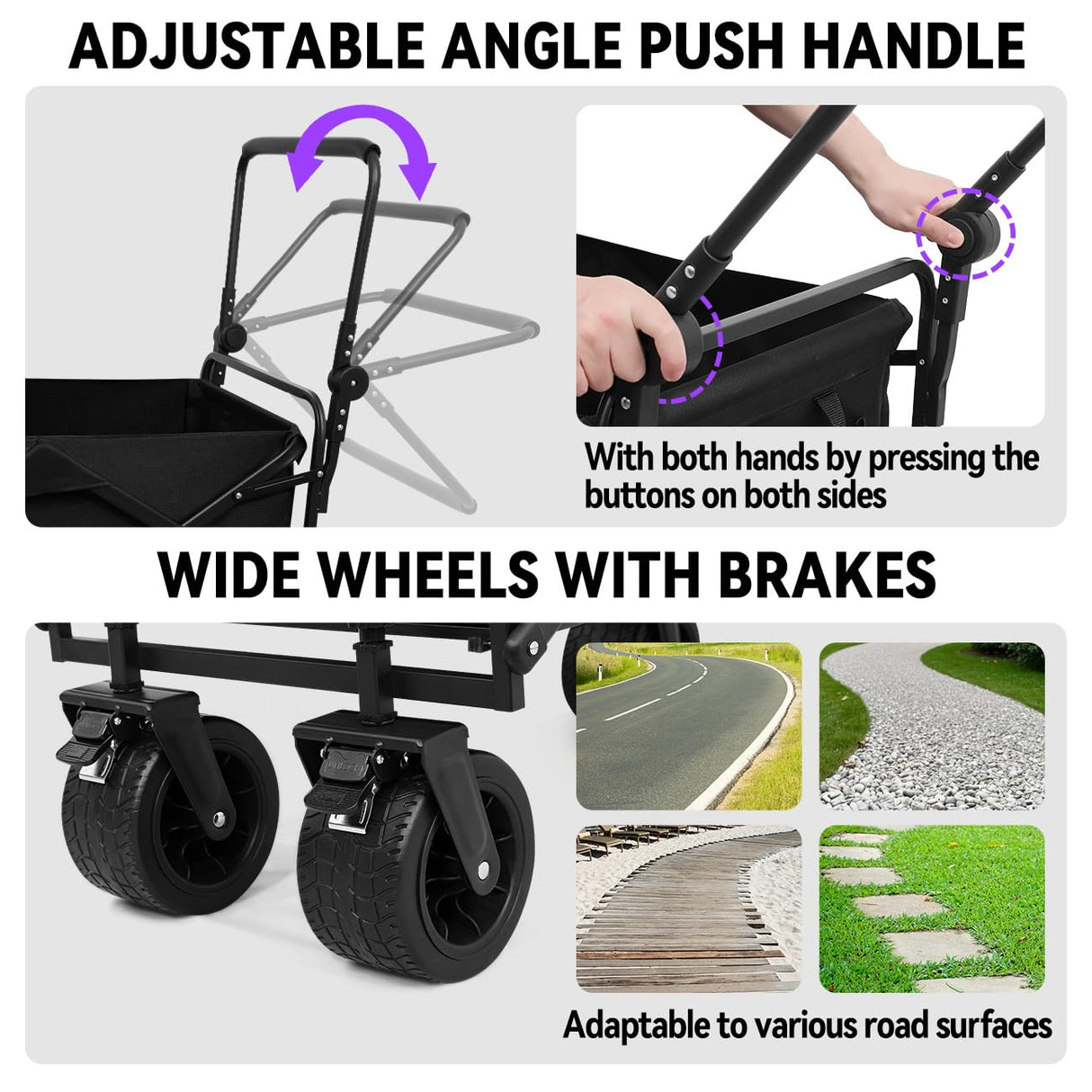 TKYZ Large Dog Stroller Cart,Foldable Dog Wagon Cart for Medium & Large Dogs with Tailgate