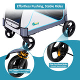 Ownpets Extra-Large Dog Stroller for Large Dogs Up to 154lbs, with Hanging Storage Bag, Foldable Dog Wagon with Adjustable Handle & Breathable Mesh, 4 Wheels Pet Stroller