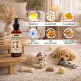 Wanciment NUVON Postbiotic Spray - Anti Itch Spray for Dogs & Cats - Helps Alleviate Sensitive Skin, Scratching, and Licking of Coat - 3.38 fl oz (1)
