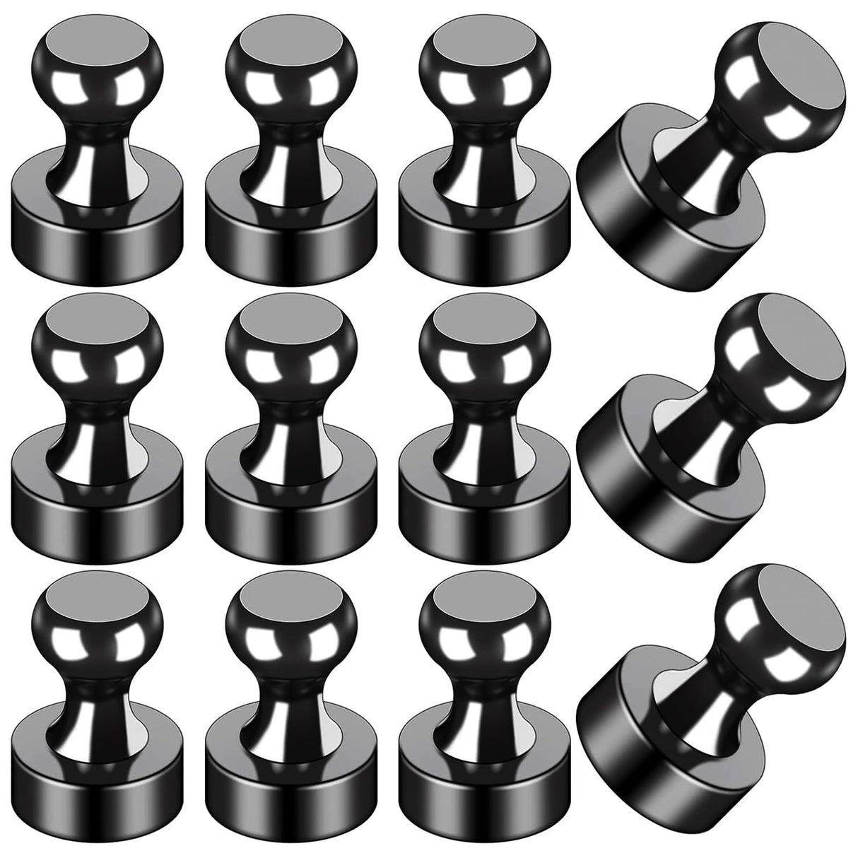 LOVIMAG Fridge Magnets 12Pcs Refrigerator Whiteboard Small Strong Magnet Classroom Kitchen Accessories Decorative Locker Set Decor Must Haves Office Calendar Refrigerador Magnetic Cute Crafts Black