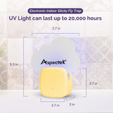 Aspectek Sticky Fly Insect Trap for Indoor, Plug-in Blue Light Bug Trap, Odorless, Noiseless, Chemicaless, with 12 Packs of Sticky Glue Pads, Yellow (2 Pack)