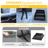 AMFIYQ Foldable Dog Car Seat for Small/Medium Dogs,Potable Puppy Booster Seat with Harness &Safety Belt, Travel Pet Bed can Removable & Washable Suitable for 2 Dogs 25-30 lbs(Black)