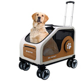 IronHaul 3-1 Dog Stroller for Medium Dogs,Collapsible Soft Dog Travel Crate with Metal Frame for Car Travel,Pet Stroller with Removable Carrier for Pets Up to70LBS(Orange)
