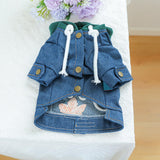 Dog Lapel Denim Vest Jacket Puppy Classic Jean Shirt Clothes Small Dogs Girl Boy Vintage Costume Dog Cat Stylish Denim Coats Chihuahua Yorkie Clothes Christmas Holiday Birthday Dog Outfits