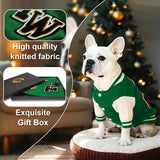 Floofelove Christmas Dog Sweaters for Small Dogs, Jacket Cute Warm Dog Clothes Basketball Coat Knitted Bear Design for Puppies(Green,3 to 6lbs,S)