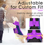 ThinkPet Dog Cold Weather Coats - Cozy Waterproof Windproof Reversible Winter Dog Jacket, Thick Padded Warm Coat Reflective Vest Clothes for Puppy Small Medium Large Dogs