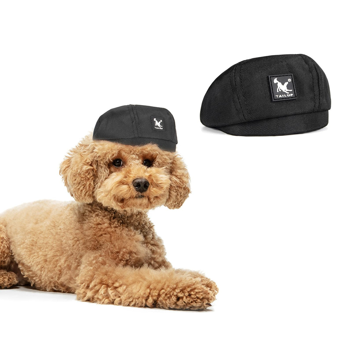 MANON ROSA Dog Beret Hat Military Style– Adjustable Halloween Pet Costume Cap Hair Accessory Photo Prop for Small & Medium Dogs Puppies Cats Kittens (Black,Medium)