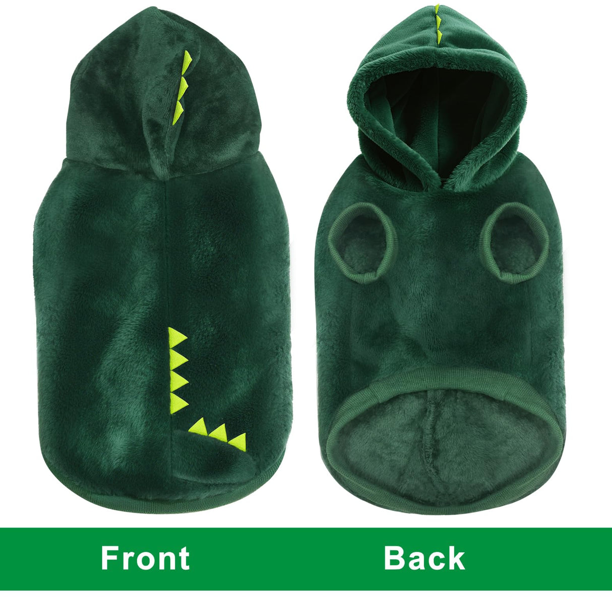 Idepet Dog Halloween Dinosaur Costume,Cute Cosplay Outfit for Small Dogs Fleece Winter Puppy Hoodie Warm Sweater Vest Coat Apparel for Pet Cat Chihuahua Bulldog Pug Yorkie(Small)