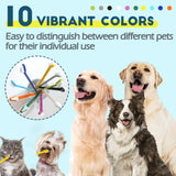 MoonyMars 200 Pcs Dog Toothbrush Cat Tooth Brushes Bulk, Double Sided Brushing Kit, Teeth Cleaning Kit Soft Bristles Long Handle, Pet Tooth Brush for Small to Large Dog, Cat, Puppy & Kitten, 10 Colors