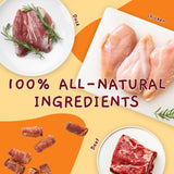 Jungle Calling Triple Flavor Rolls Dog Treats, Made with Real Chicken Duck Beef Meat, Rawhide Free Dogs Snacks,Healthy, Easily Digestible, and High Protein Treat, 10.6 oz