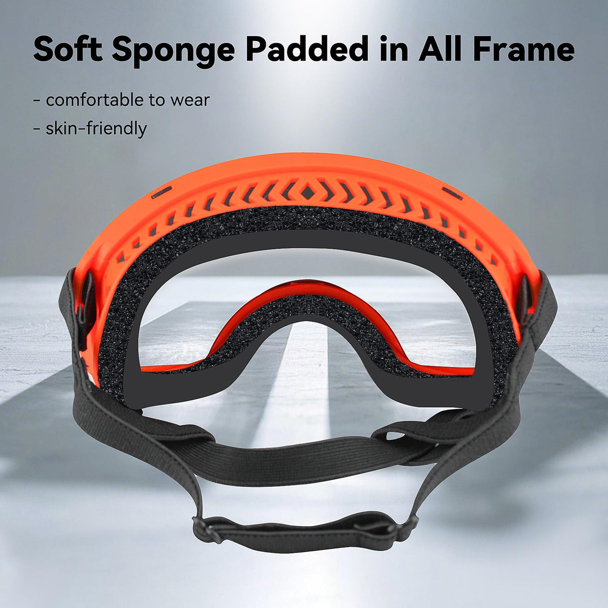 Billionchains Dog Sunglasses UV Protection Clear Dog Goggles Windproof Glasses with Elastic Straps for Medium-Large Breed, Orange Frame + Clear Lens