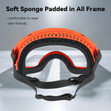Billionchains Dog Sunglasses UV Protection Clear Dog Goggles Windproof Glasses with Elastic Straps for Medium-Large Breed, Orange Frame + Clear Lens
