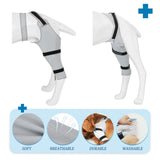 Joypig Dog Sleeve for Rear Legs to Stop Licking, Upgraded Surgical Recovery Sleeve for Hind Back Leg Wound,TPLO, ACL Surgery, Light Comfortable Cone Alternative (S,Black-Gray)