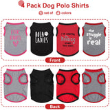 4Pcs Dog Shirt Lightweight Summer Puppy Clothes Cute Printed Sleeveless Pet T Shirts Dog Clothes for Small Dogs Girl Boy Cat Outfit Tank Top, L, Group2