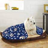 AHOOCUSTOM Dog Blanket, Soft Fleece Dog Blankets for Extra Large Dogs, Fluffy Flannel Pet Cat Puppy Blanket Mat Cover for Bed Couch, Cute Paw Print Throw Blanket for Dogs, Blue 80"X60"