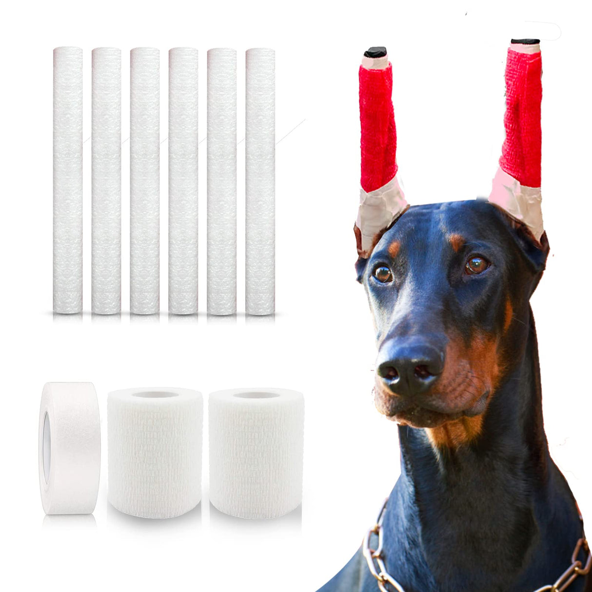 ziyue Doberman Dog Ear Posting Kit, Dog Ear Stand Up Support Tool, Dogs Ears Tap for Doberman Pinscher