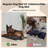 Couzssyhi Chew Proof Dog Crate Pad - Indestructible Durable Dog Bed for Aggressive Chewers, Machine Washable & Waterproof Indoor Outdoor Tough Kennel Pad for Medium Dogs (Medium (22"x35"))