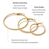 6 Pairs Gold Silver Plated Hoop Earrings for Women, Hypoallergenic Stainless Steel Gold Hoops Silver Hoop Earrings Set, Lightweight Large Small Hoops Women Earrings Loop Earrings Set