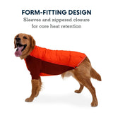 Ruffwear, Powder Hound Dog Winter Jacket, Insulated Softshell Coat with StormSleeve Stretch, Weather-Resistant Shell, Reflective Trim & Light Loop, Cold-Weather Adventures, Persimmon Orange, Small