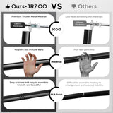 JRZOO Curtain Rod for Windows 18-45 Inch, Black 5/8 Inch Small Window Treatment Rods, Short Adjustable Splicing Drapery pole, Matte Black