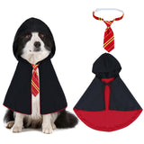 GOYOSWA Dog Halloween Costumes, Dog Wizard Costume Halloween Wizard Witch Cloak Cape with Neck Tie Halloween Costumes for Small Medium Large Dogs Pets (Red, Medium)