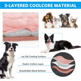 Mannice Dog Cooling Mat, Pet Cooling Mat for Dogs Cooling Blanket for Dogs Dog Cooling Pad for Kennels, Crates, Cars, Indoor & Outdoor Ice Silk Cooling Mat for Extra Large Dogs (Pink, XL(40 * 28"))