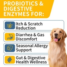 Load image into Gallery viewer, WONTECHMI Probiotics for Dogs, Improve Itchy Skin Itchy Ears, Gut Health, Yeast Balance, Allergies, Immunity, Dog Probiotics and Digestive Enzymes with Prebiotics, Reduce Diarrhea (Chicken, 120 chews)
