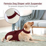 Leletail Dog Diapers Female Reusable Washable Period Diaper with Suspender,Adjustable Dog Panties Anti-Harassment, Doggie Diapers for Incontinence, Heat Cycles, or Senior Dogs（XS-XL