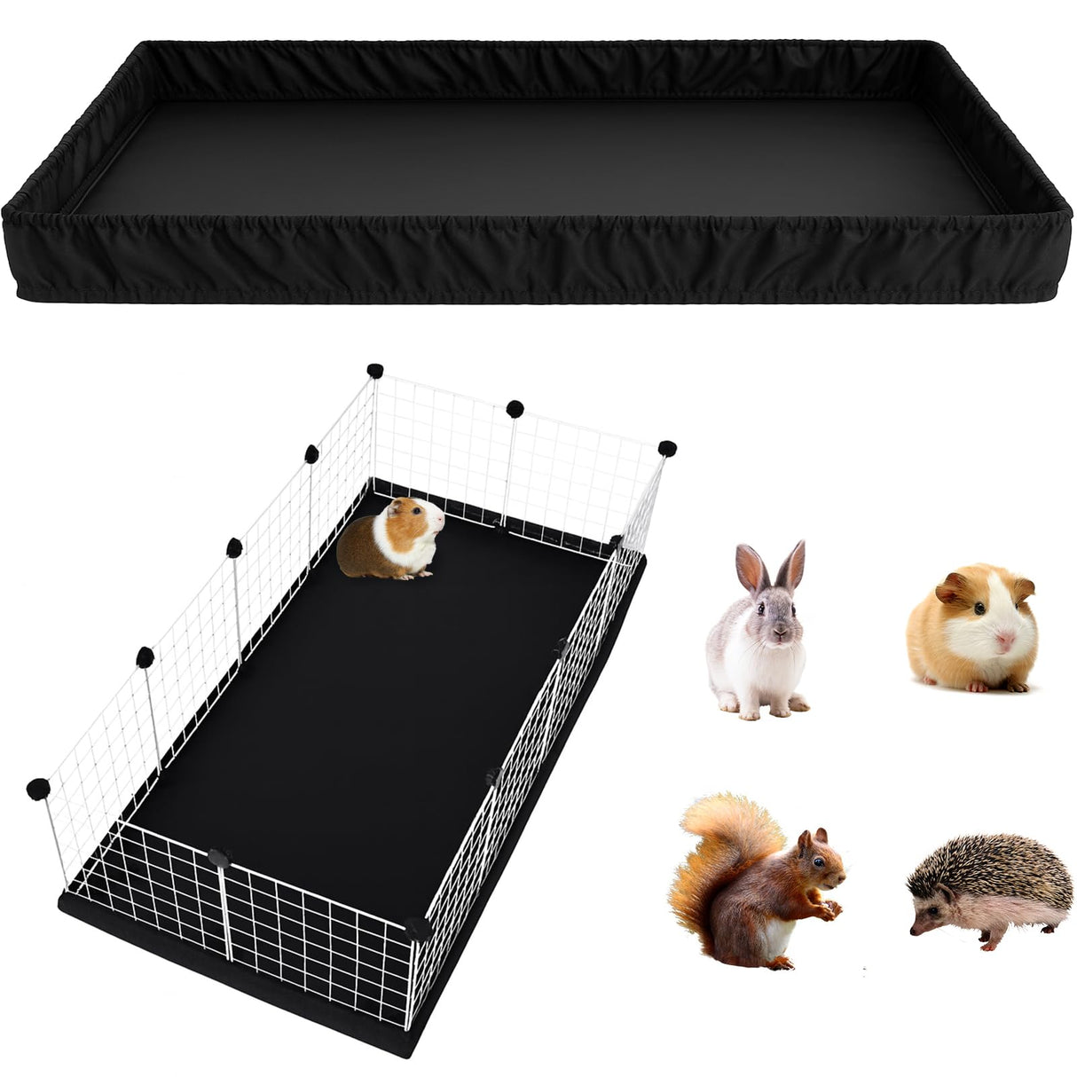PJYuCien Guinea Pig Cage Liner, Waterproof Tarp Bottom pad for Rabbits, Easy to Install, Suitable for Totoro, Hedgehogs, Ferrets and Other Small Animals.Not Include Cage (24" X 48")