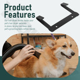 YAQINGMY Dryer Wall Mount Bracket/Heavy Duty Pet Hair Dryer Holder Compatible with K9 Dryers and Dog Grooming Station-DogGrooming Supplies/Accessories (Black)