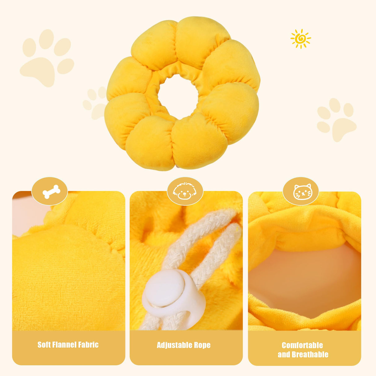 HOMBYS Soft Dog Cone for Dogs and Cats, Cute & Fluffy Flower Shape for Claming, Adjustable Dog Collar Alternative After Surgery, Protective Elizabethan Collar for Dogs Recovery & Stop Licking, M