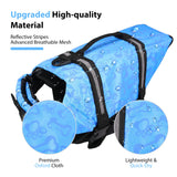 Neween Dog Life Jacket with Reflective Stripes, Adjustable Ripstop Pet Life Vest Lifesaver Preserver with Rescue Handle and High Flotation Swimsuit for Small Medium Large Dog, Blue, Large