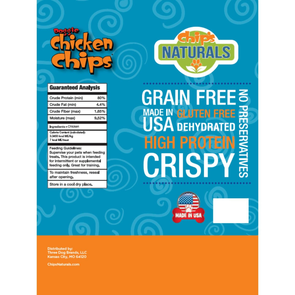 Chip's Naturals Doggie Chicken Chips Large 15 oz All Natural High Protein Low Calorie Healthy Dog Treats, Grain Free Gluten Free USDA Inspected & Approved Chicken Treat for Dogs, Pet Supplies