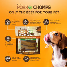 Load image into Gallery viewer, Pork Chomps Roasted Pork Skin Dog Chews, 6-inch Rib Shapes, 10 Count
