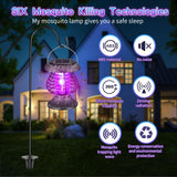 Qualirey Solar Bug Zapper Outdoor Waterproof Mosquito Repellent Outdoor Solar Mosquito Zapper Plastic Ring Bug Lights Insect Mosquito Killer Lamp (Gray Bronze,2 Pcs)