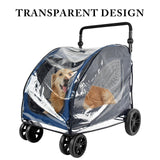 WODEGOU Large Dog Stroller Rain Cover, EVA Transparent Waterproof Windproof Snowproof Cover, Dog/Pet/Cat Stroller Rain Cover for Outdoor, Pet Supplies