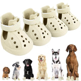 KodMtiz Dog Sandals, Breathable Dog Shoe for Hot Pavement, Anti-Slip & Paw Protectors Pet Shoes for Indoor/Outdoor Walking. Dog Boots for Small, Medium & Large Dogs (Beige, 4PCS)